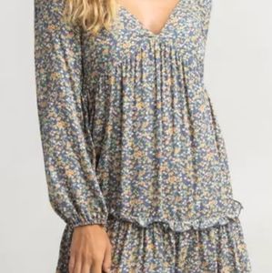 Sky & Sparrow babydoll dress, Size L, blue ditzy f